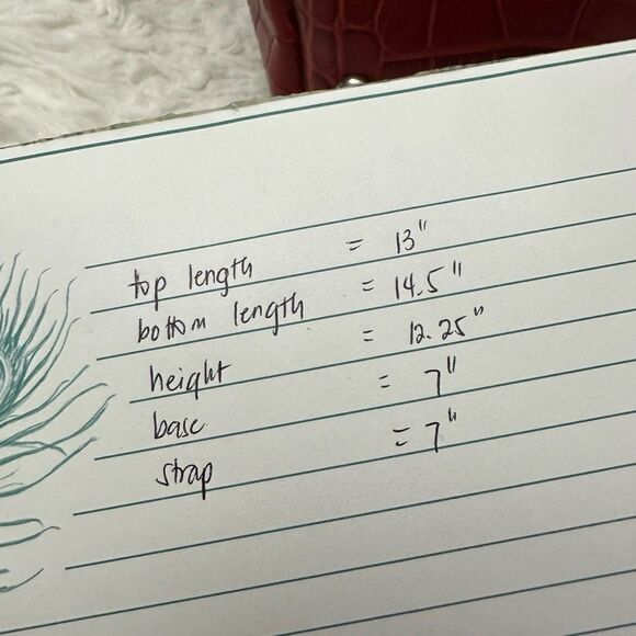 FURLA Ischia Red Cherry Croco Embossed Leather Dome Handbag Zip Top large - Picture 12 of 13